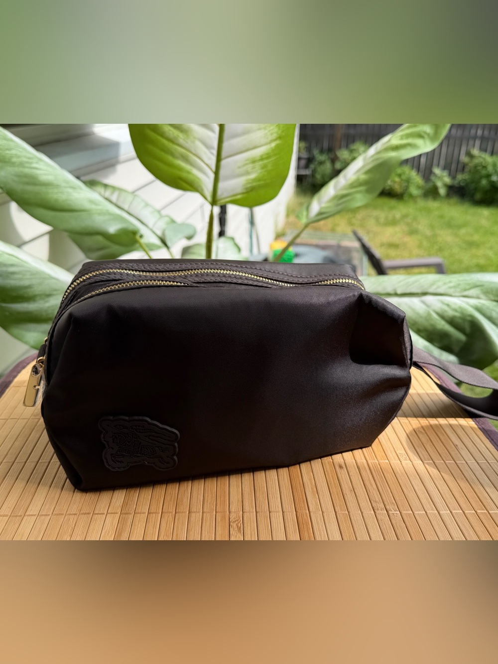 Men's Black Travel Dopp Kit - Sleek Nylon Toiletry Bag